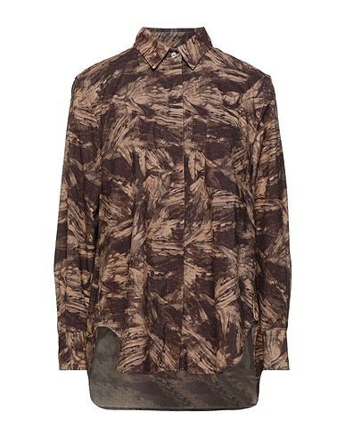 CALIBAN 820 Patterned shirts & blouses Khaki 100% Cotton