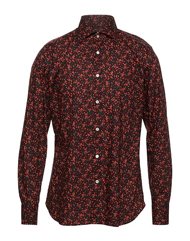 GUGLIELMINOTTI Camicia fantasia Testa di moro 100% Cotone