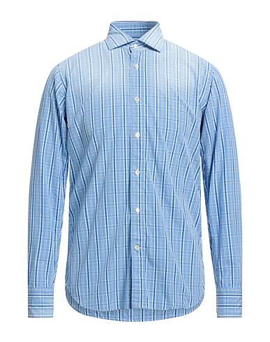 GUGLIELMINOTTI Checked shirt Azure 100% Cotton
