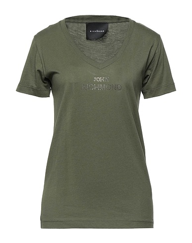 JOHN RICHMOND T-shirt Verde militare 50% Cotone, 50% Modal