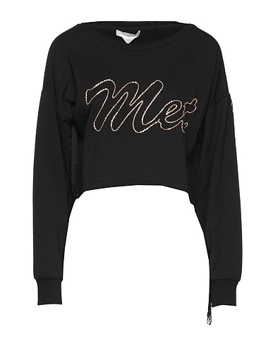 MET JEANS Sweatshirt Black 95% Cotton, 5% Elastane
