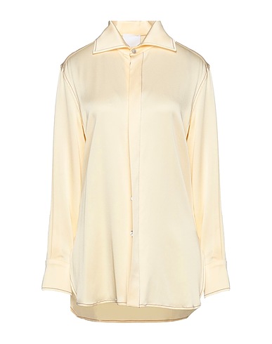 BEVZA Solid colour shirts & blouses Pastel yellow 100% Viscose