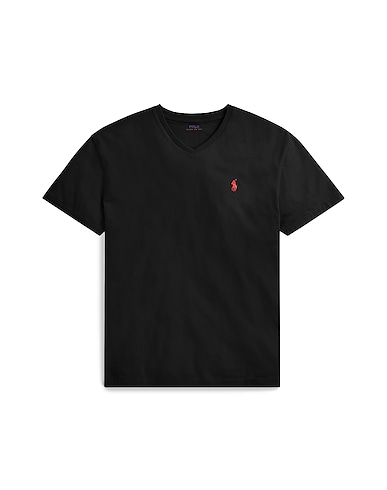 POLO RALPH LAUREN Basic T-Shirt CLASSIC FIT JERSEY V-NECK T-SHIRT
 Schwarz 100% Baumwolle