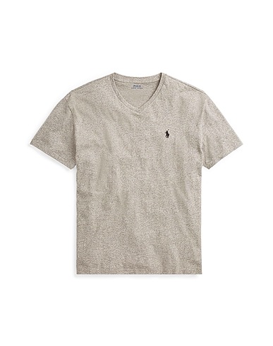 POLO RALPH LAUREN Basic T-Shirt CLASSIC FIT JERSEY V-NECK T-SHIRT
 Grey 100% Cotton