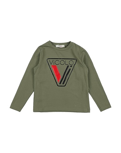 VICOLO T-shirt Verde militare 90% Cotone, 10% Elastan