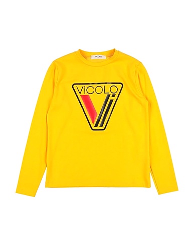 VICOLO T-shirt Orange 90% Cotton, 10% Elastane