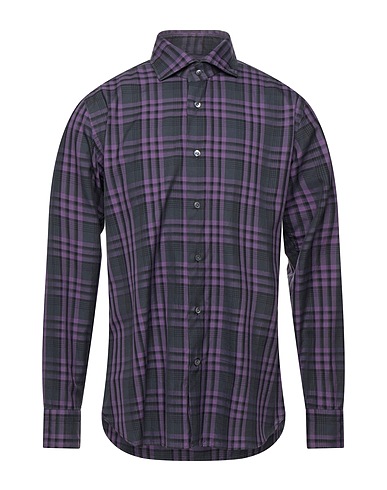 GUGLIELMINOTTI Checked shirt Purple 100% Cotton
