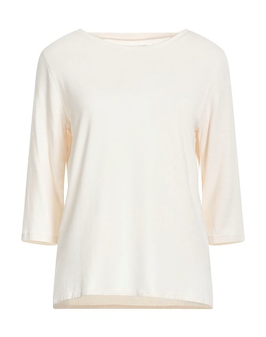 MAJESTIC FILATURES Basic T-shirt Cream 94% Viscose, 6% Elastane