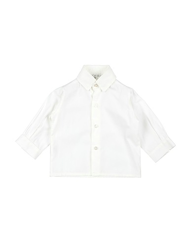 LIABEL Chemise de couleur unie Blanc 100% Coton