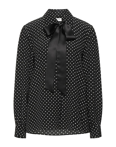 SAINT LAURENT Patterned shirts & blouses Black 100% Silk