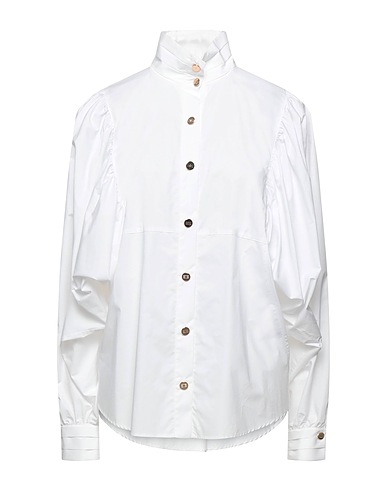 ELISABETTA FRANCHI Solid colour shirts & blouses White 100% Cotton
