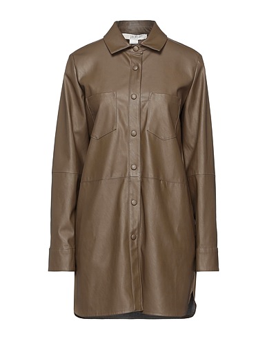 19.70 NINETEEN SEVENTY Solid colour shirts & blouses Khaki 100% Polyester, Polyurethane