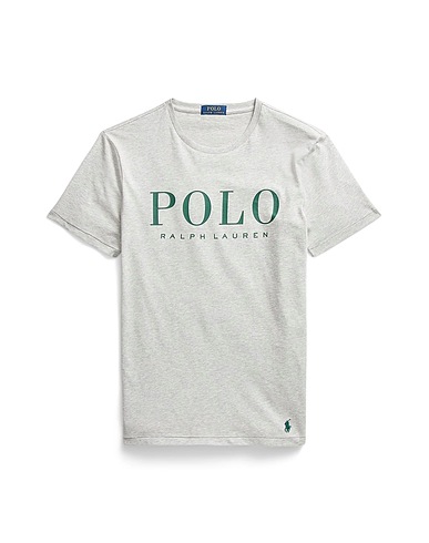POLO RALPH LAUREN T-Shirt CUSTOM SLIM FIT LOGO JERSEY T-SHIRT Hellgrau 100% Baumwolle
