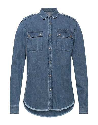 BALMAIN Denim shirt Blue 100% Cotton