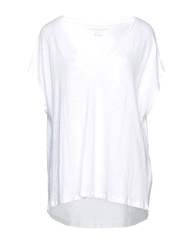 MAJESTIC FILATURES Basic T-Shirt White 94% Linen, 6% Elastane