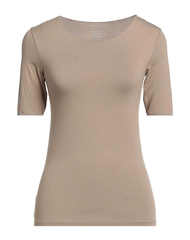 MAJESTIC FILATURES Basic T-Shirt Khaki 94% Viscose, 6% Elastane