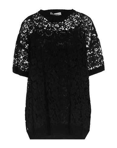 VALENTINO GARAVANI Top Black 41% Cotton, 39% Viscose, 20% Polyamide, Virgin Wool
