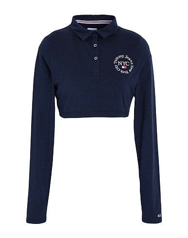 TOMMY JEANS Polo shirt Midnight blue 95% Organic cotton, 5% Elastane