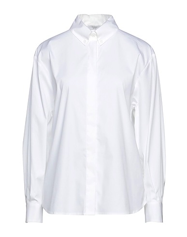 PESERICO Solid colour shirts & blouses White 79% Cotton, 17% Polyamide, 4% Elastane