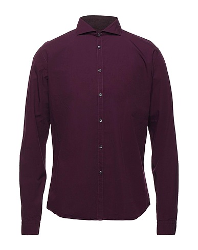 MICHAEL COAL Solid colour shirt Dark purple 100% Cotton