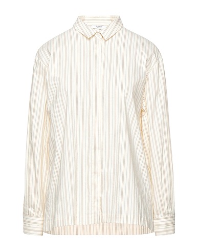 PESERICO Striped shirt Ivory 72% Cotton, 24% Polyamide, 4% Elastane