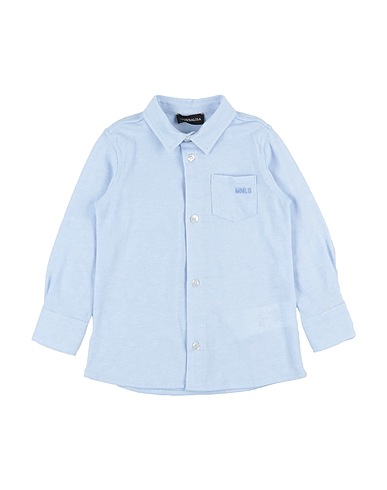 MONNALISA Solid colour shirt Sky blue 100% Cotton