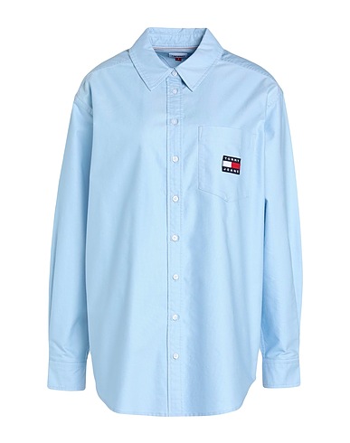 TOMMY JEANS Camicie e bluse tinta unita Celeste 100% Cotone organico
