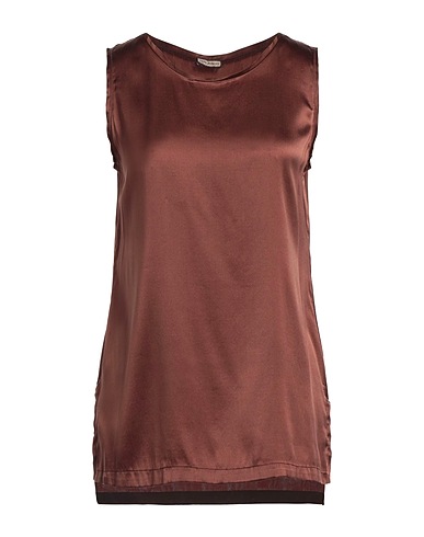 MALÌPARMI Top Chocolate brown 96% Silk, 4% Elastane