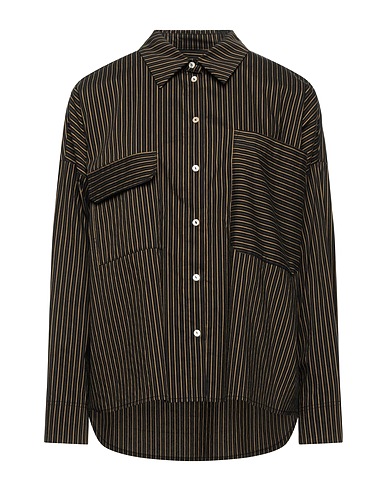 MOMONÍ Striped shirt Black 72% Cotton, 24% Polyamide, 4% Elastane