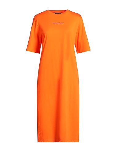 ARMANI EXCHANGE Midi dress Orange 100% Cotton