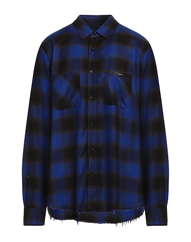 AMIRI Camicia a quadri Blu 100% Rayon, Pelle di bovino