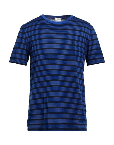 SAINT LAURENT Basic t-Shirt Μπλε 100% Βαμβάκι