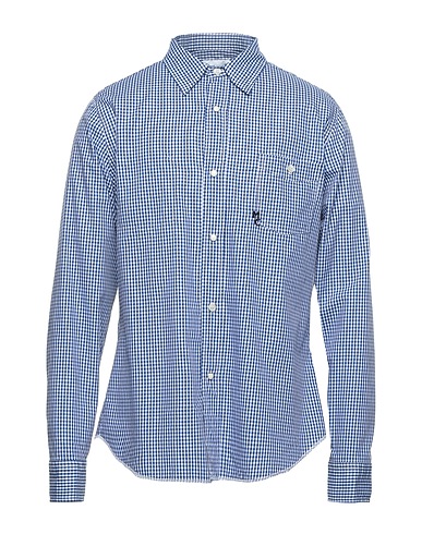 MASTER COAT Checked shirt Midnight blue 100% Cotton
