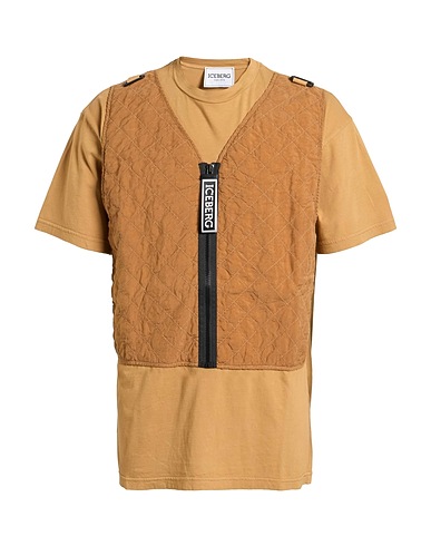 ICEBERG T-shirt Camel 100% Cotton, Cupro