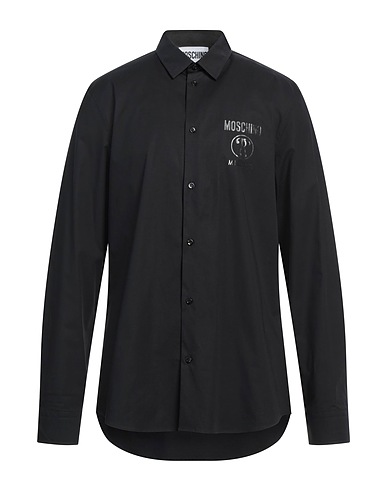 MOSCHINO Shirts Black 97% Cotton, 3% Elastane