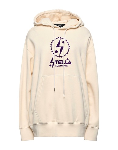STELLA McCARTNEY Hooded track jacket  Ivory 100% Cotton, Elastane