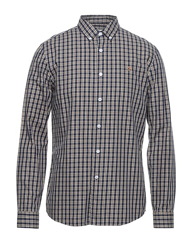 FARAH Checked shirt Midnight blue 100% Organic cotton