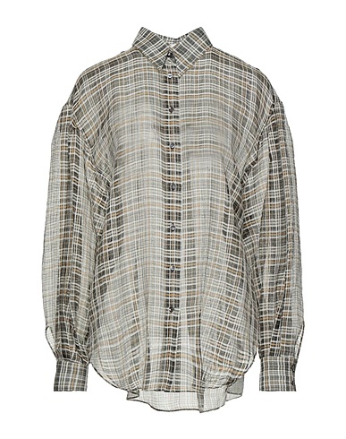BRUNELLO CUCINELLI Chemise à carreaux Noir 51% Laine vierge, 27% Coton, 22% Soie, Ecobrass