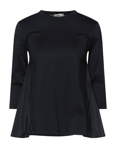 HERNO Top Black 100% Cotton, Polyester