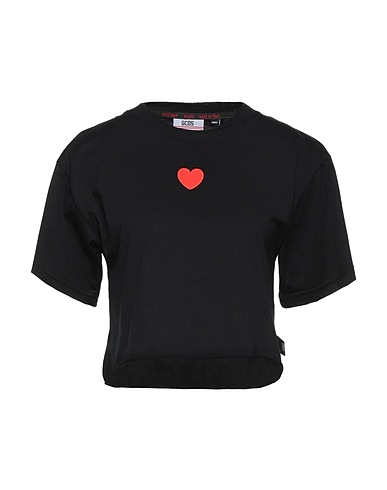 GCDS Cropped Top Schwarz 100% Baumwolle