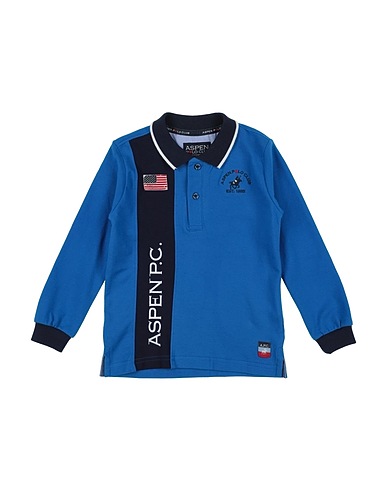 ASPEN POLO CLUB Polo shirt Bright blue 95% Cotton, 5% Elastane