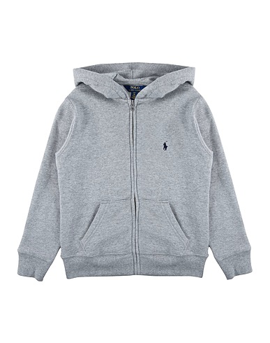 POLO RALPH LAUREN Hooded track jacket  Cotton-Blend-Fleece Hoodie
 Grey 84% Cotton, 16% Polyester