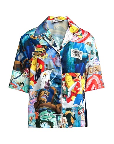 GCDS Patterned shirts & blouses Blue 100% Polyester