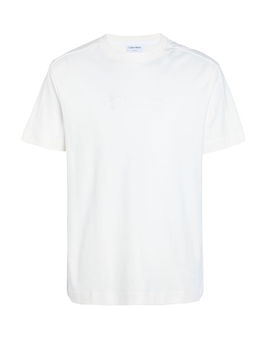 CALVIN KLEIN Basic T-Shirt Cream 100% Cotton