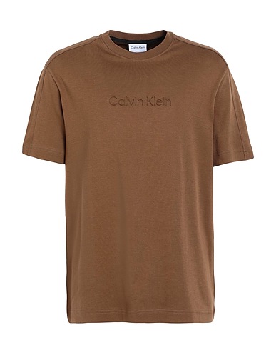 CALVIN KLEIN Basic T-Shirt Khaki 100% Cotton