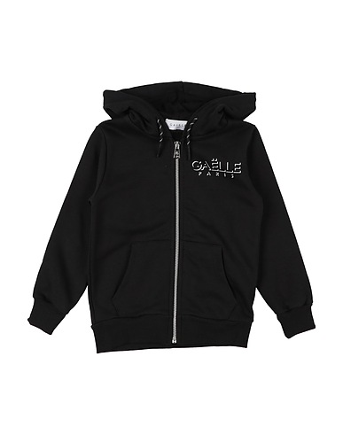 GAëLLE Paris Hooded track jacket  Black 65% Cotton, 35% Polyester