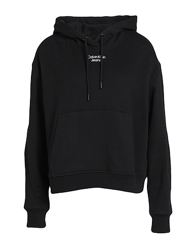 CALVIN KLEIN JEANS Hooded track jacket  Black 100% Cotton