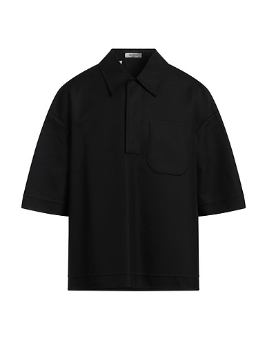 VALENTINO GARAVANI Camicia tinta unita Nero 99% Cotone, 1% Poliammide