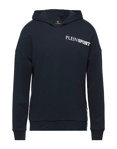 PLEIN SPORT Hooded sweatshirt Midnight blue 52% Cotton, 48% Polyester