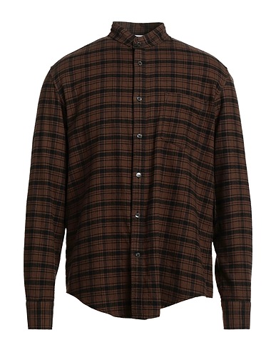 GRIFONI Checked shirt Brown 100% Cotton